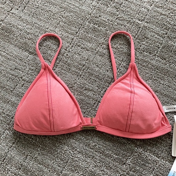 Lucky Brand Suede With Me Bikini Top Pink - Picture 4 of 10